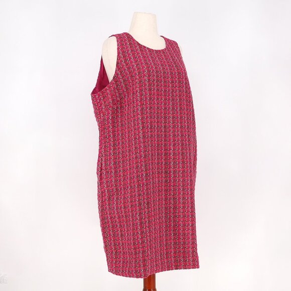 NWT J.CREW FACTORY Pink Tweed Shift Dress Sleeveless Size 20 - Picture 4 of 10